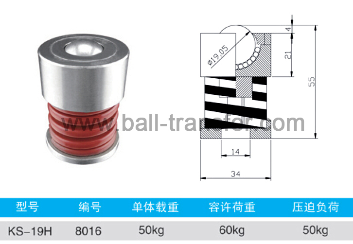 KS-19H Spring Loaded Heavy Duty Ball Transfer Units 