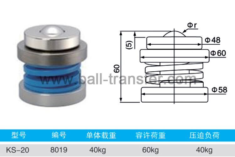 KS-20 Shock Loading Protection Ball Transfer Units