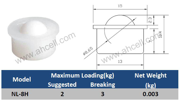 NL-8H mini full plastic ball transfer unit