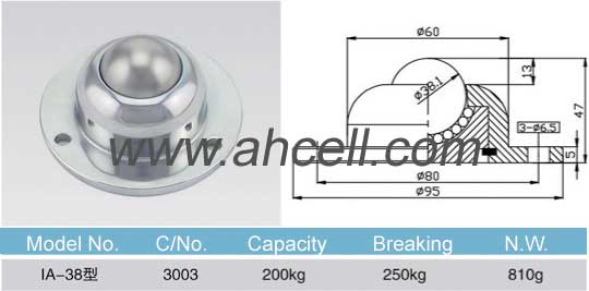 IA_38 ball transfer unit size