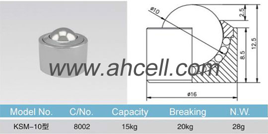 KSM-10 ball transfer unit size