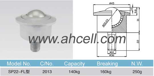 SP_22FL ball transfer unit drawing