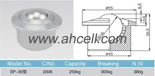 SP-30 ball transfer unit size